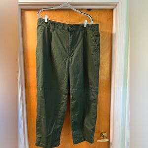Madewell Women's Size 33 Dark Green Perfect Vintage Pleated Straight Pants